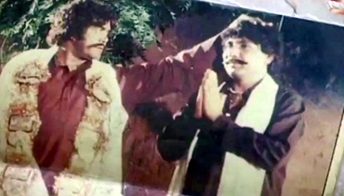 Comedian Ladla (right) seen here alongside Sultan Rahi in a still from a Punjabi movie.