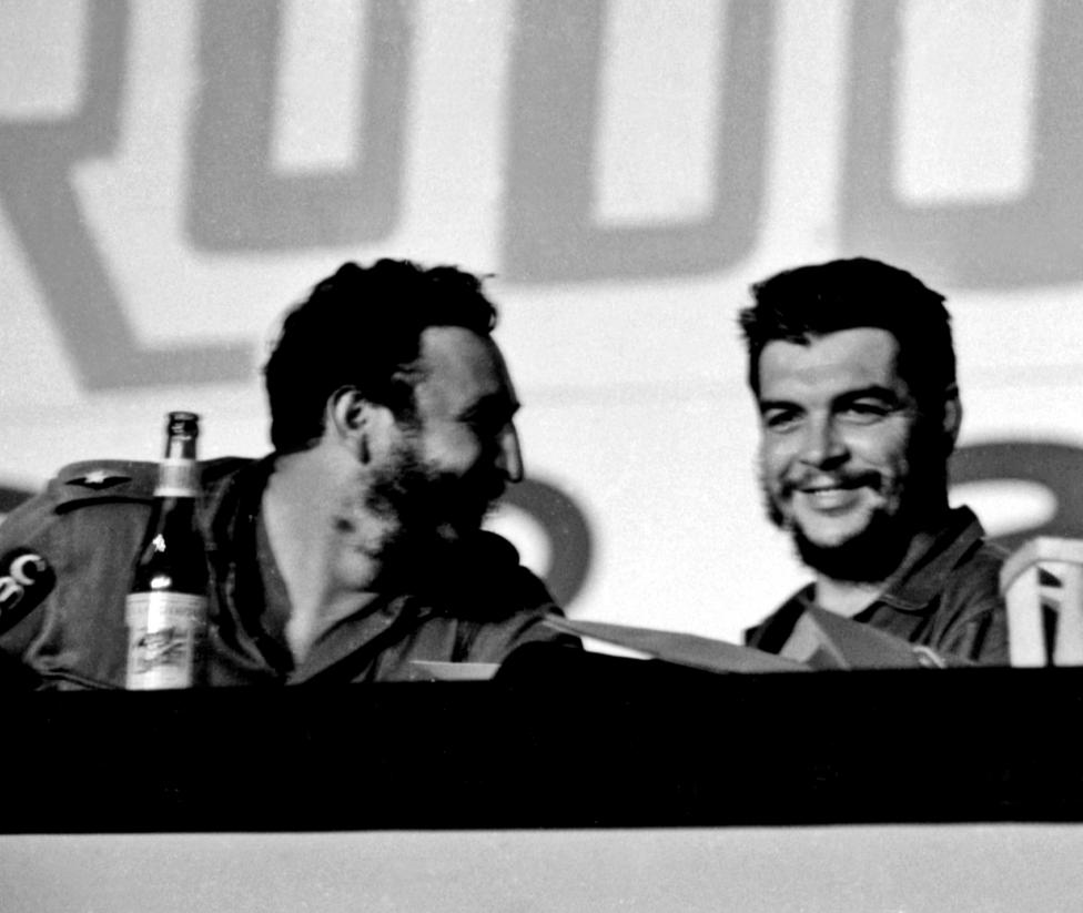 Fidel Castro and Ernesto "Che" Guevara attend the 1st National Meeting for Production in Cuba in this undated file photo.