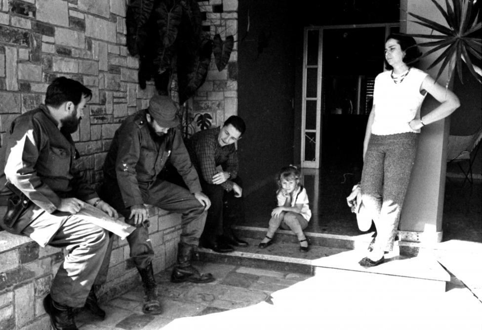 (L-R) Manuel Pineiro, Fidel Castro, Raul Castro, an unidentified girl and Vilma Espin together in Havana in this undated file photo.