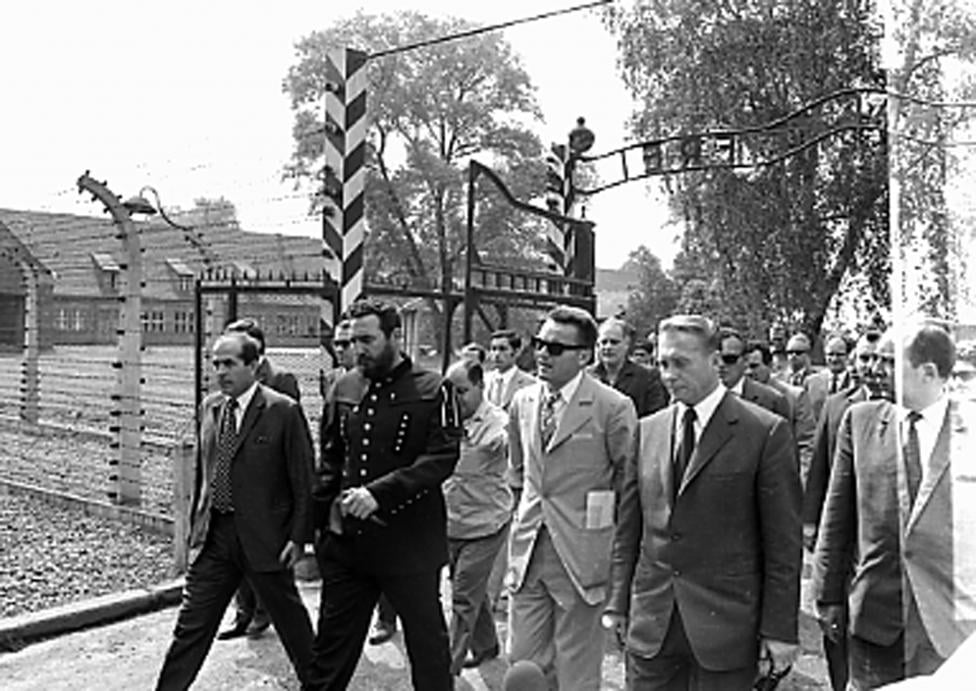 Fidel Castro visits a former concentration camp in Oswiencin, Poland in June 1972.