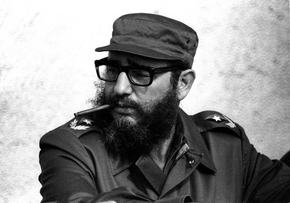 Fidel Castro attends manoeuvres during the 20th anniversary of his and his fellow revolutionaries