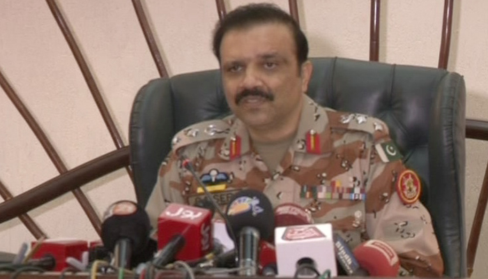 Colonel Qaisar briefing media in Karachi - Source: Geo News