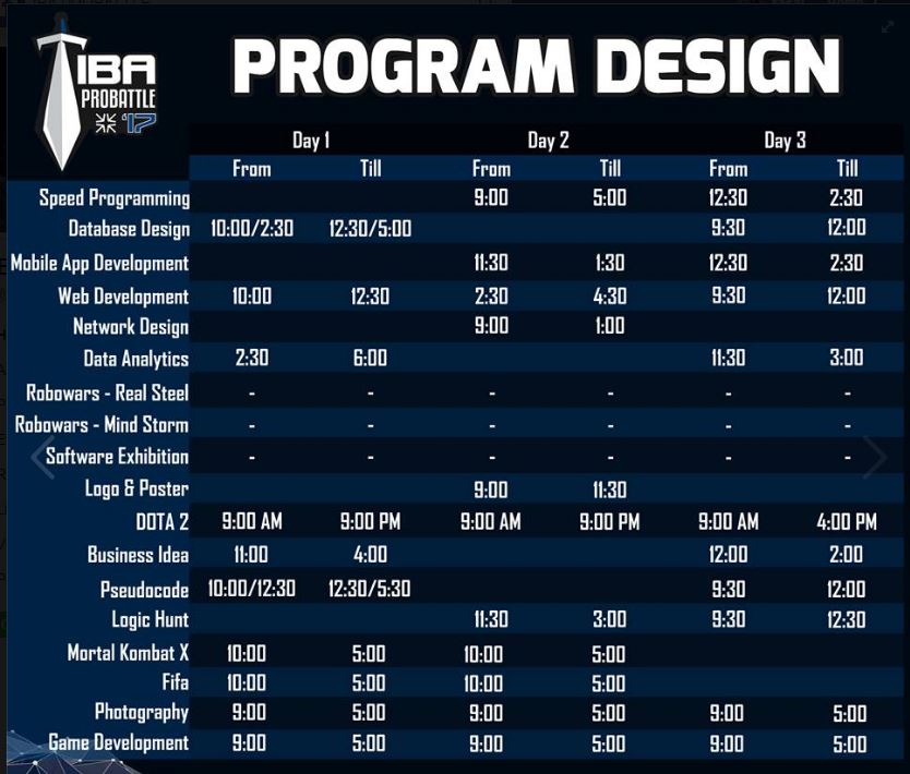 Note: The schedule was uploaded on February 23