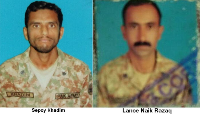 Photo of the martyred Army personnel released by ISPR