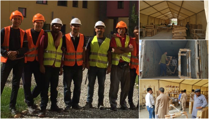 Mahir Shehzad and his team at the Naryn campus site.