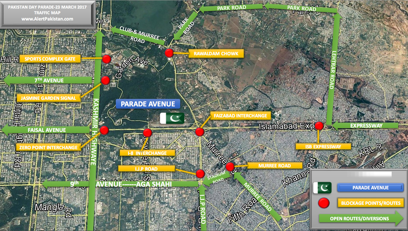 Traffic plan for Pakistan Day