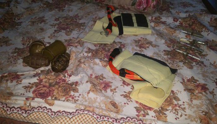 An ISPR handout photo shows explosives recovered from the house where terrorists were staying