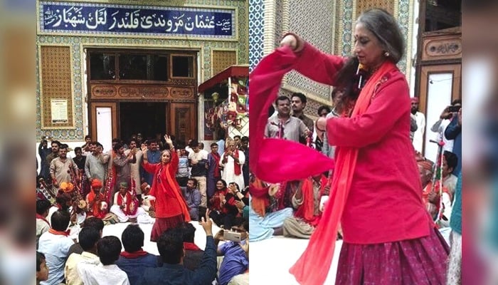 Classical dancer Sheema Kermani performs Dhamaal at Sehwan shrine