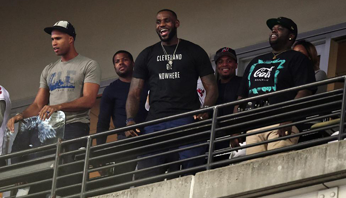 Cleveland Cavaliers players including Lebron James in attendance.
