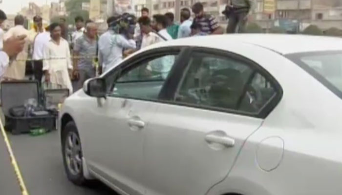 The white Honda Civic in which Sabri was in when he was attacked