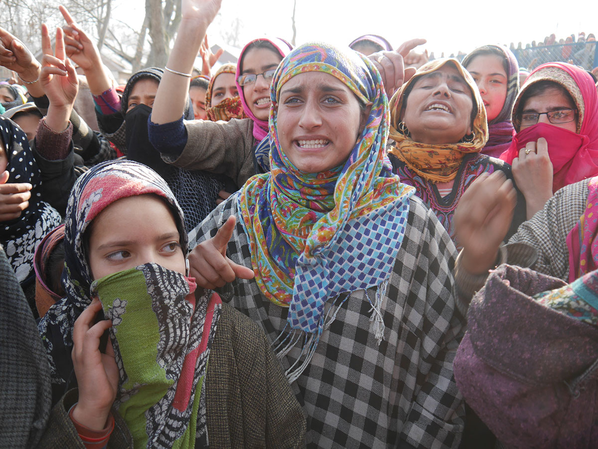 Kashmiri women at a protest against continuing Indian atrocities - Al Jazeera