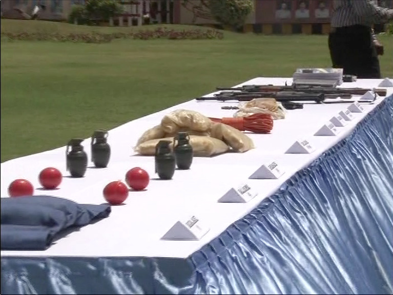 Weaponries seized from the terrorists  