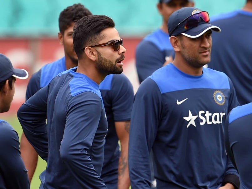 Dhoni with Test captain Kohli 