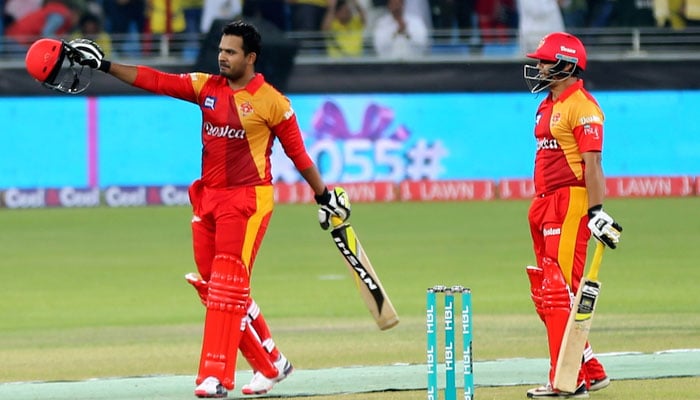 Openers Sharjeel Khan and Khalid Latif during PSL