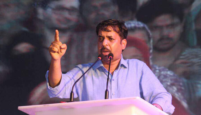 PSP Chairman Mustafa Kamal addressing a corner meeting 