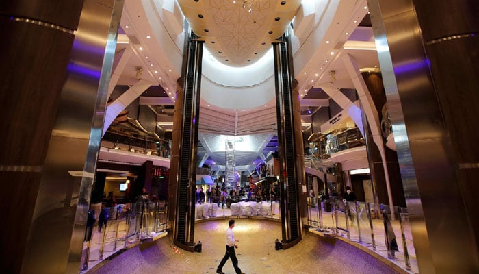 The shopping area inside the ship- Reuters