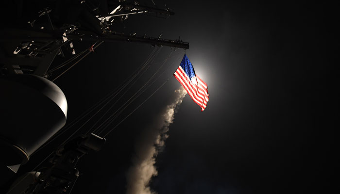 Guided-missile destroyer USS Porter conducts strike operations while in the Mediterranean Sea, April 7, 2017/AFP PHOTO/US NAVY/Mass Communication Specialist 3rd Class Robert S. Price