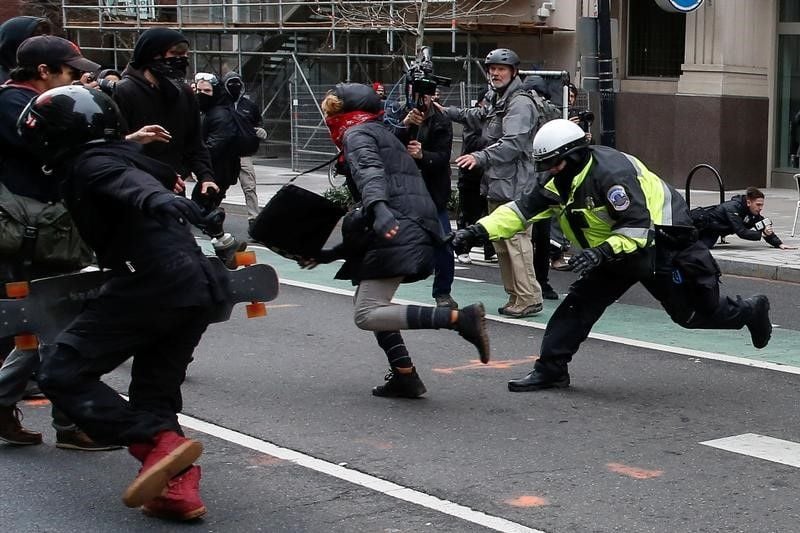 Protests in Washington as Trump takes control of White House