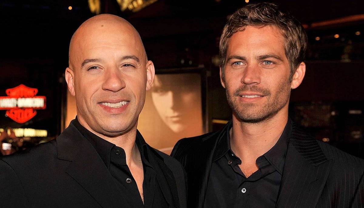 Vin Diesel embraces Paul Walker's brother in heartfelt tribute