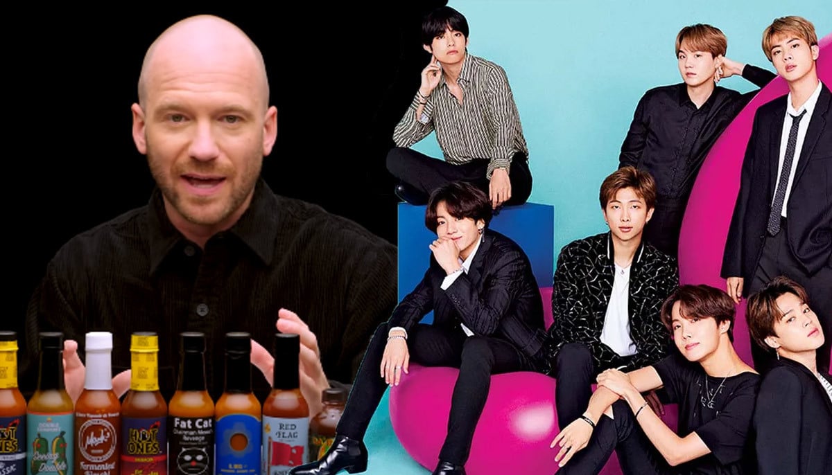 BTS ARMY grows concerned as K-pop band takes on 'Hot Ones' finale challenge