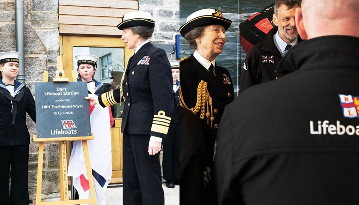 Princess Anne unveils plaque in Dartmouth alongside Sir Tim Laurence