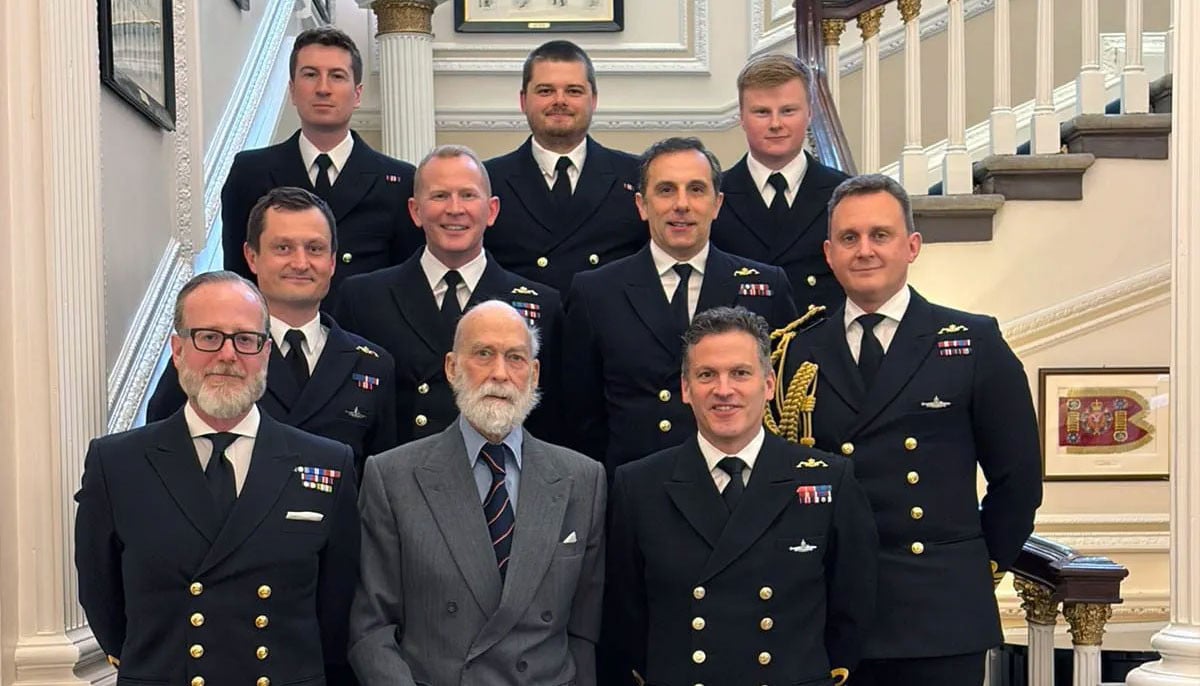 Prince Michael of Kent makes rare appearance at Submariners' London reception