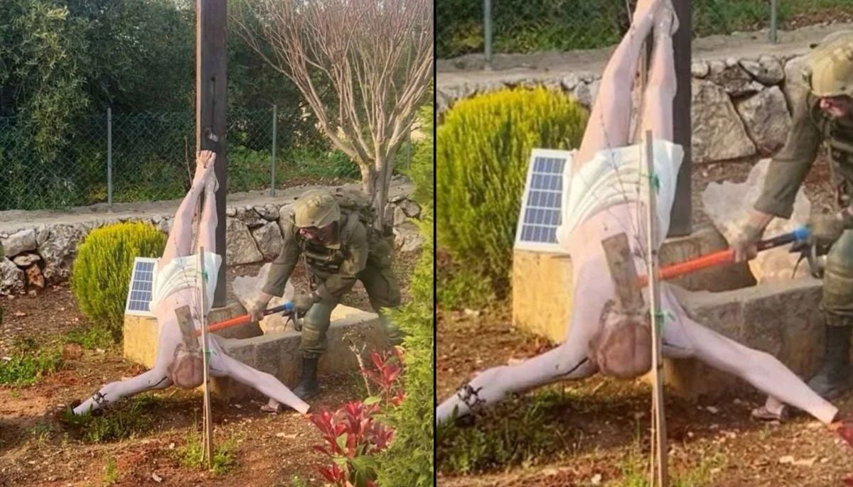 Outrage as Israeli soldier smashes Jesus statue with axe in Lebanon