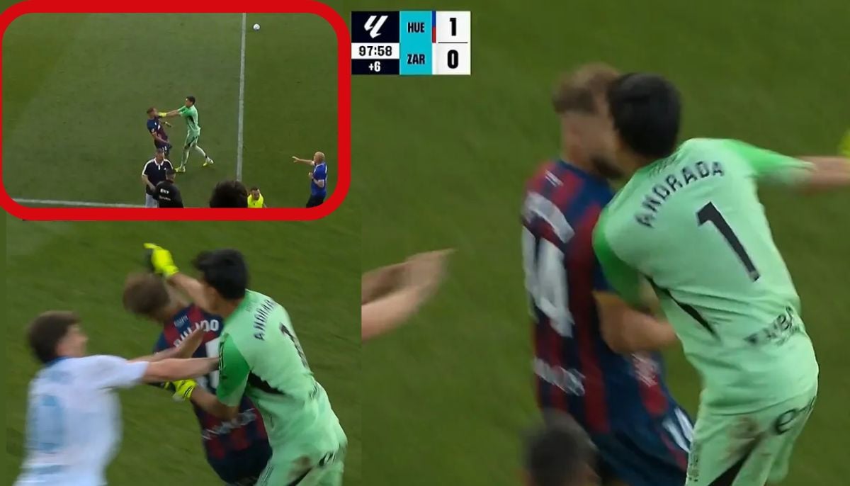 LaLiga 2 star sparks brawl by punching rival as riot police rush pitch