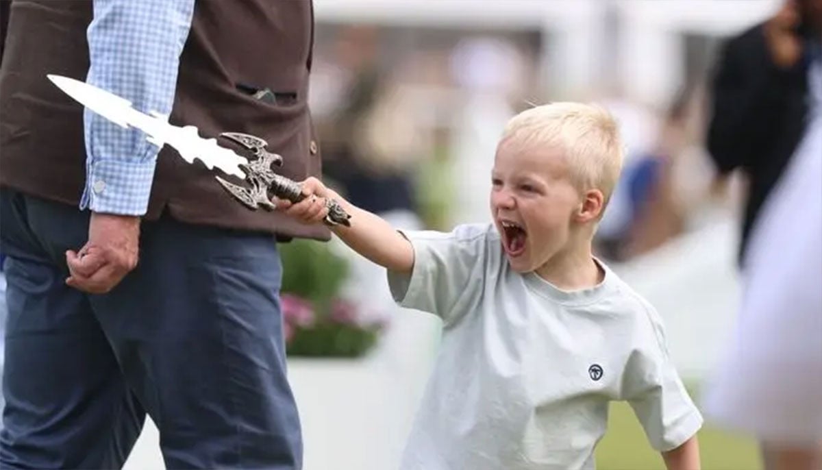 Lucas Tindall roars through Badminton Horse Trials waving sword