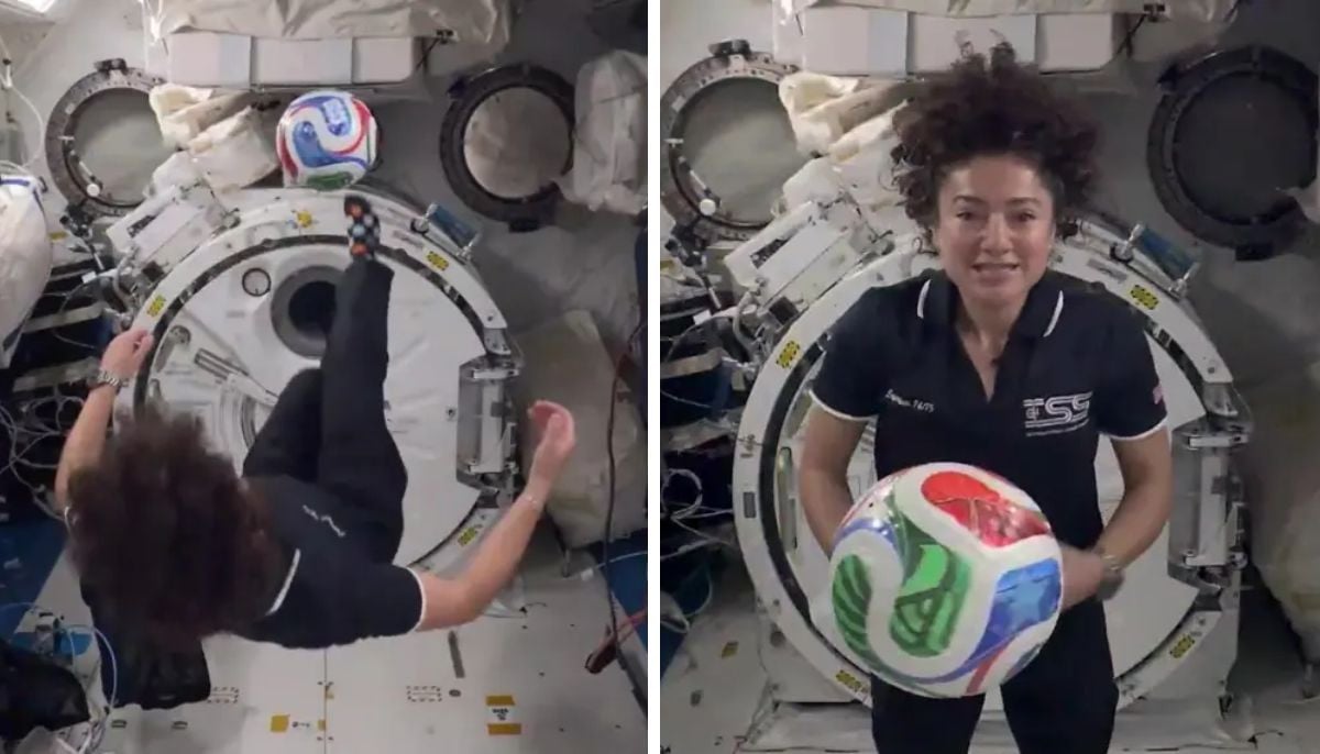 NASA astronaut pulls off impossible football kick in space