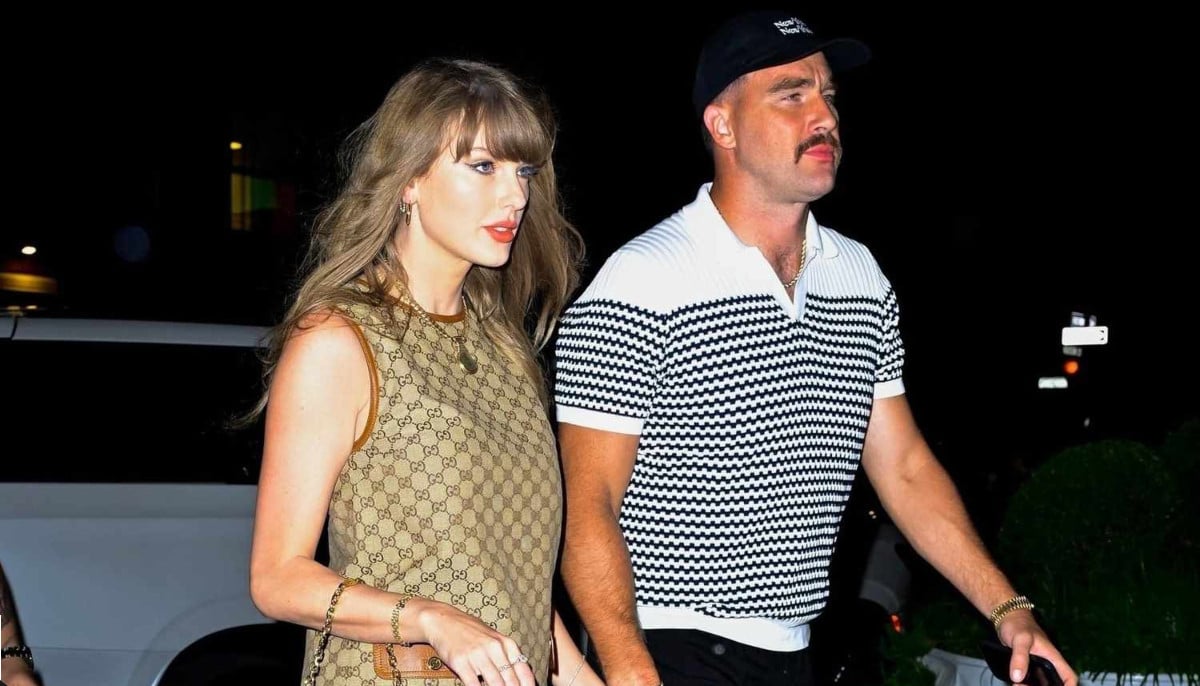 Travis Kelce celebrates fiancée Taylor Swift's brand new release