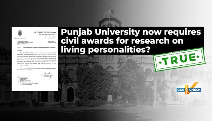 Fact-check: Did Punjab University change its PhD policy on living personalities?