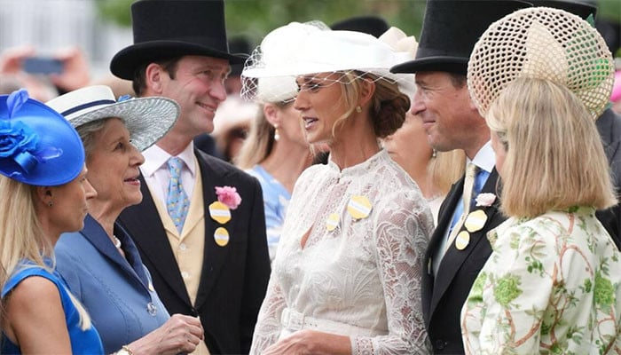 Duchess of Gloucester celebrates cake day at Royal Ascot alongside newlyweds