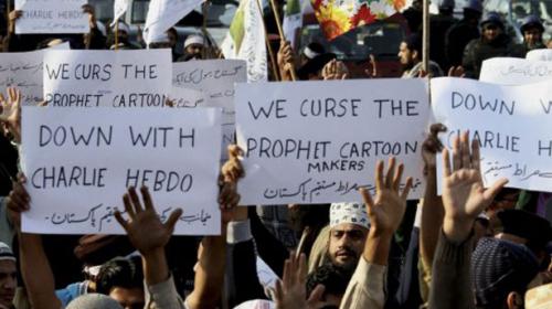 Country-wide protests today against blasphemous caricatures