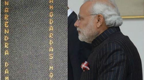 Modi mocked for wearing suit printed with his own name