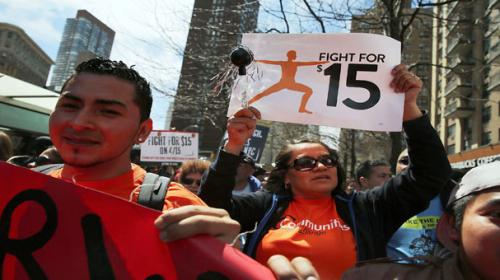 New York protesters demand $15 minimum wage