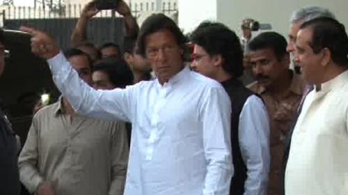Khan arrives on a two-day visit to Karachi