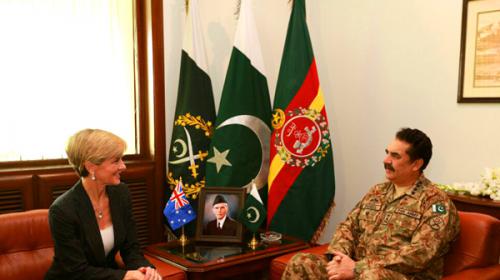 Australian FM visits GHQ, calls upon COAS