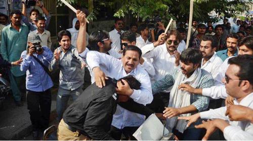 Violent protests after clash with police kills two lawyers in Sialkot