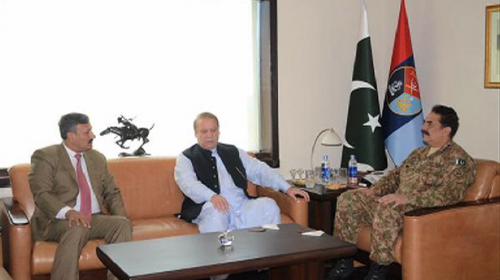 PM Nawaz, COAS visit ISI headquarters 