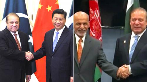 PM Nawaz meets Chinese, Afghan presidents in Ufa