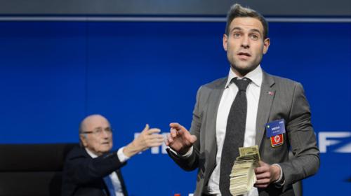 Blatter not amused by bank note prankster