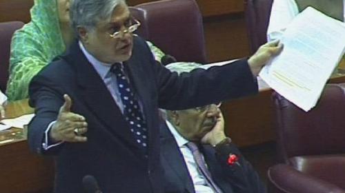 PTI not abiding to its agreement, Dar tells NA