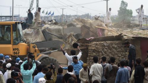 Protest erupts as CDA bulldozes illegal Islamabad slum-houses