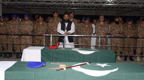 Funeral prayers offered for soldiers martyred in Shawal 
