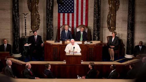 Pope Francis challenges Congress to do more to end suffering 
