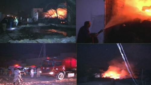Four houses damaged in Karachi’s Korangi warehouse blaze