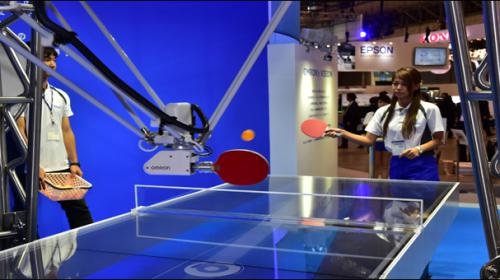 A ping pong robot and a mirror that really doesn't lie, unveiled in Japan