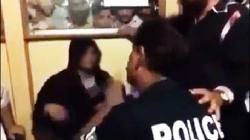 ‘Guard’ caught hitting woman on social media video held