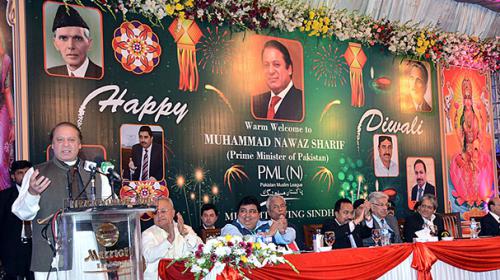 Religious harmony: PM Nawaz attends Diwali ceremony in Karachi